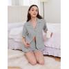 Ekouaer Womens Pajama Sets 2 Piece Cotton Pjs Button Down Sleepwear Short Sleeve Lounge Set with Pockets(Light Grey)