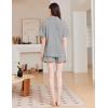 Ekouaer Womens Pajama Sets 2 Piece Cotton Pjs Button Down Sleepwear Short Sleeve Lounge Set with Pockets(Light Grey)