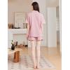 Ekouaer Womens Pajama Sets 2 Piece Cotton Pjs Button Down Sleepwear Short Sleeve Lounge Set with Pockets(Pink)