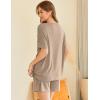 Ekouaer Womens Pajama Sets 2 Piece Ribbed Knit Pjs Short Sleeve Soft Sleepwear Summer Lounge Sets(Khaki)