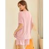 Ekouaer Womens Pajama Sets 2 Piece Ribbed Knit Pjs Short Sleeve Soft Sleepwear Summer Lounge Sets(Light Pink)