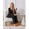 Ekouaer Womens Pajama Sets Fall Long Sleeve Pajamas for Women Trendy Pleated Pjs Sets Comfy 2 Piece Lounge Set with Pockets(Black)