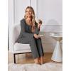 Ekouaer Womens Pajama Sets Fall Long Sleeve Pajamas for Women Trendy Pleated Pjs Sets Comfy 2 Piece Lounge Set with Pockets(Deep Grey)