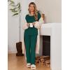 Ekouaer Womens Pajama Sets Fall Long Sleeve Pajamas for Women Trendy Pleated Pjs Sets Comfy 2 Piece Lounge Set with Pockets(Green)