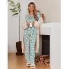 Ekouaer Womens Pajama Sets Fall Long Sleeve Pajamas for Women Trendy Pleated Pjs Sets Comfy 2 Piece Lounge Set with Pockets(Green Flower)