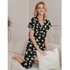 Ekouaer Womens Pajama Sets Ruffle Short Sleeve Sleepwear Top and Capri Pants Pjs Set Comfy 2 Piece Lounge Set S-XXL(Floral Black Daisy)