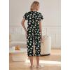 Ekouaer Womens Pajama Sets Ruffle Short Sleeve Sleepwear Top and Capri Pants Pjs Set Comfy 2 Piece Lounge Set S-XXL(Floral Black Daisy)