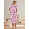 Ekouaer Womens Pajama Sets Ruffle Short Sleeve Sleepwear Top and Capri Pants Pjs Set Comfy 2 Piece Lounge Set S-XXL(Floral Deep Pink)