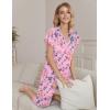 Ekouaer Womens Pajama Sets Ruffle Short Sleeve Sleepwear Top and Capri Pants Pjs Set Comfy 2 Piece Lounge Set S-XXL(Floral Deep Pink)
