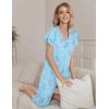Ekouaer Womens Pajama Sets Ruffle Short Sleeve Sleepwear Top and Capri Pants Pjs Set Comfy 2 Piece Lounge Set S-XXL(Light Blue Butterfly)