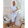 Ekouaer Womens Pajama Sets Ruffle Short Sleeve Sleepwear Top and Capri Pants Pjs Set Comfy 2 Piece Lounge Set S-XXL(Light Blue Stars)