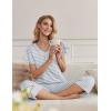 Ekouaer Womens Pajama Sets Ruffle Short Sleeve Sleepwear Top and Capri Pants Pjs Set Comfy 2 Piece Lounge Set S-XXL(Light Grey Stripe)