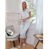 Ekouaer Womens Pajama Sets Ruffle Short Sleeve Sleepwear Top and Capri Pants Pjs Set Comfy 2 Piece Lounge Set S-XXL(Light Grey Stripe)