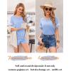 Ekouaer Womens Pajama Sets Short Sleeve Short Sets 2 Piece Sleepwear Soft Lounge Sets with Pocket,S-XXL(Light Blue)