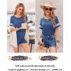 Ekouaer Womens Pajama Sets Short Sleeve Short Sets 2 Piece Sleepwear Soft Lounge Sets with Pocket,S-XXL(Navy Blue)