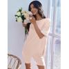 Ekouaer Womens Pajamas 2 Piece Lounge Set Casual Oversized Short Sleeve Tops Biker Shorts Set Comfy Pjs Outfits S-XXL(Beige)