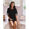 Ekouaer Womens Pajamas 2 Piece Lounge Set Casual Oversized Short Sleeve Tops Biker Shorts Set Comfy Pjs Outfits S-XXL(Black)
