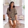 Ekouaer Womens Pajamas 2 Piece Lounge Set Casual Oversized Short Sleeve Tops Biker Shorts Set Comfy Pjs Outfits S-XXL(Leopard)
