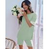 Ekouaer Womens Pajamas 2 Piece Lounge Set Casual Oversized Short Sleeve Tops Biker Shorts Set Comfy Pjs Outfits S-XXL(Light Green)