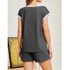 Ekouaer Womens Pajamas Set 2 Piece Short Sleeves PJs O Neck Tops and Drawstring Waist Shorts Soft Lounge Set(Medium Gray)
