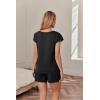Ekouaer Women’s Pajamas Short Sleeve Summer Pj Set V Neck 2 Piece Loungewear Sleepwear S-XXL