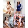Ekouaer Women’s Satin pajamas Set V-Neck Silky Sleepwear Classic Soft Nightwear Champagne