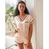 Ekouaer Women’s Satin pajamas Set V-Neck Silky Sleepwear Classic Soft Nightwear Champagne