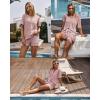 Ekouaer Women’s Waffle Knit Pajamas Set Short Sleeve Top with Shorts Matching Lounge Sets Loungewear Sweatsuit with Pockets