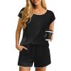 Ekouaer Pajama Sets Lounge Sets for Women 2 Piece Short Sleeve Tops and Shorts Comfy Pjs Sleepwear, S-XXL(Black)