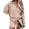 Ekouaer Women’s Pajama Set 2 Piece Knit Set Casual Lounge Set V Neck Pj Set Pullover and Shorts Sweater