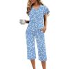 Floral Blue White