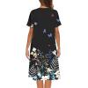 Ekouaer House Dress for Women with Pockets Button Down Duster Housecoat Short Sleeve Mumu Nightgown S-XXXL(Black Butterfly)