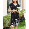 Ekouaer Women’s Nightgown Flare Short Sleeve Sleep Shirt Pleated Nightshirts Soft Pajama Dress with Pockets S-XXXL(Butterfly Black)
