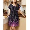 Ekouaer Women’s Nightgown Flare Short Sleeve Sleep Shirt Pleated Nightshirts Soft Pajama Dress with Pockets S-XXXL(Cherry Blossoms)