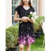 Ekouaer Women’s Nightgown Flare Short Sleeve Sleep Shirt Pleated Nightshirts Soft Pajama Dress with Pockets S-XXXL(Cherry Blossoms Black)