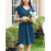Ekouaer Women’s Nightgown Flare Short Sleeve Sleep Shirt Pleated Nightshirts Soft Pajama Dress with Pockets S-XXXL(Dog Footprints)