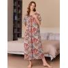 Ekouaer Women’s Zipper Robes Full Length Short Sleeve Housecoats House Dress with Pockets Loungewear Nightgown Red Flower,3XL