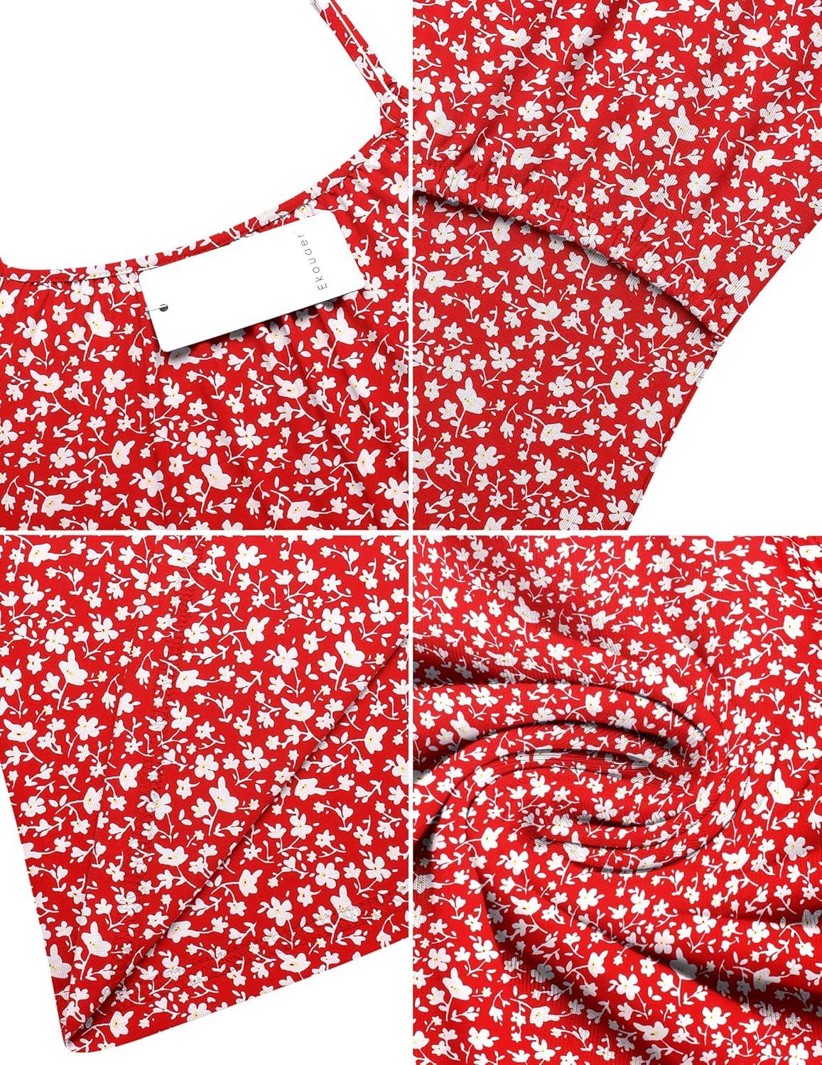 imageEkouaer Womens Nursing Nightgown Maternity Dress Breastfeeding Gown Full Slips SleepwearRed Daisy