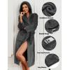 Ekouaer Fleece Robes for Women with Hooded Warm Soft Cozy Long Plush Bathrobe S-XXL(B-dark Gray)