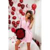 Ekouaer Satin Nightgowns for Women Silk Sleepwear Button Down Sleepshirt 3/4 Sleeve V-Neck Nightshirts with Pockets(Striped Pink)