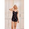 Ekouaer Women Pajamas Set Cami Shorts Set Soft V Neck Sleepwear Sleeveless Lingerie Pjs Set S-XXL(Black Butterfly)