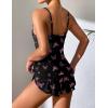 Ekouaer Women Pajamas Set Cami Shorts Set Soft V Neck Sleepwear Sleeveless Lingerie Pjs Set S-XXL(Black Butterfly)