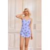 Ekouaer Women Pajamas Set Cami Shorts Set Soft V Neck Sleepwear Sleeveless Lingerie Pjs Set S-XXL(Blue Butterfly)