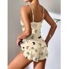Ekouaer Women Pajamas Set Cami Shorts Set Soft V Neck Sleepwear Sleeveless Lingerie Pjs Set S-XXL(Butterfly Apricot)