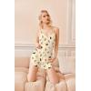 Ekouaer Women Pajamas Set Cami Shorts Set Soft V Neck Sleepwear Sleeveless Lingerie Pjs Set S-XXL(Butterfly Apricot)