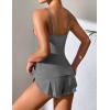 Ekouaer Women Pajamas Set Cami Shorts Set Soft V Neck Sleepwear Sleeveless Lingerie Pjs Set S-XXL(Grey)