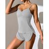 Ekouaer Women Pajamas Set Cami Shorts Set Soft V Neck Sleepwear Sleeveless Lingerie Pjs Set S-XXL(Light-grey)