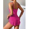 Ekouaer Women Pajamas Set Cami Shorts Set Soft V Neck Sleepwear Sleeveless Lingerie Pjs Set S-XXL(Rose Red)