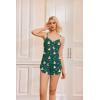 Ekouaer Women Pajamas Set Cami Shorts Set Soft V Neck Sleepwear Sleeveless Lingerie Pjs Set S-XXL(Teddy Bear Dark Green)