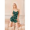 Ekouaer Women Pajamas Set Cami Shorts Set Soft V Neck Sleepwear Sleeveless Lingerie Pjs Set S-XXL(Teddy Bear Dark Green)